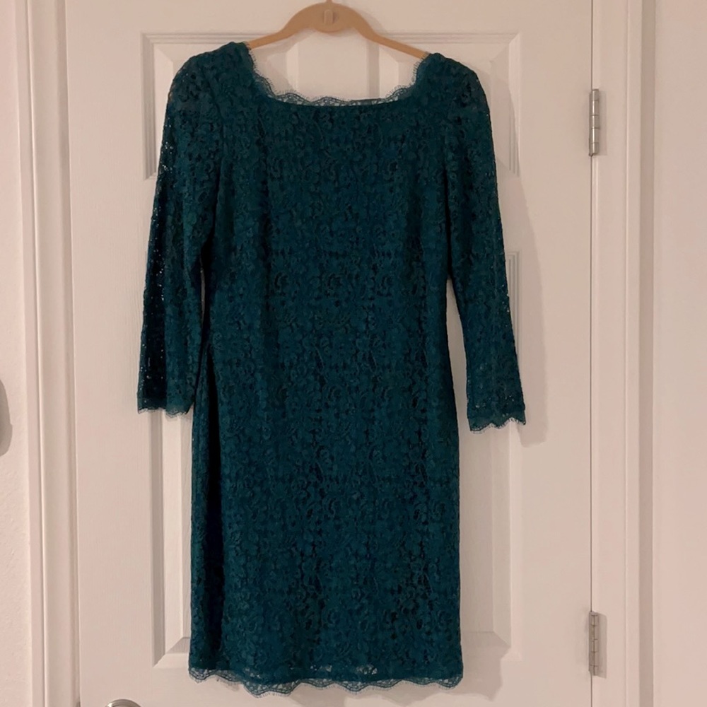 Adrianna Papelle emerald green lace dress size 8
